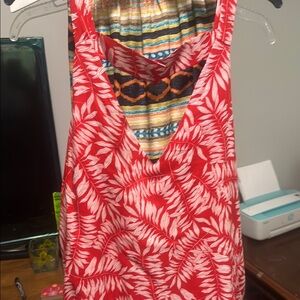 1. State Red and White Backless Tank Top